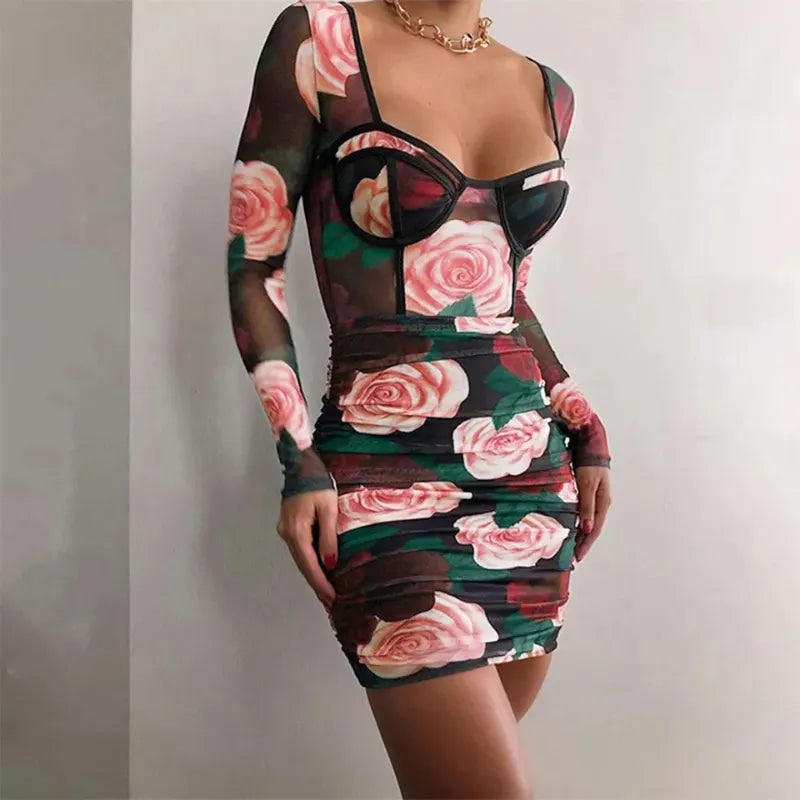 Printed mini dress
